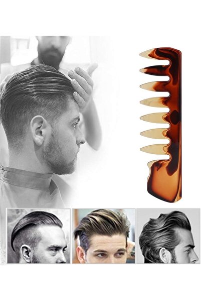 Arzu Güzel Cosmetics مشط تصفيف الشعر ذو الأسنان العريضة باللون الكهرماني، منا...