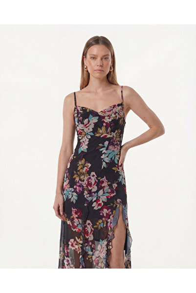 Magdarel Rose Black Dress