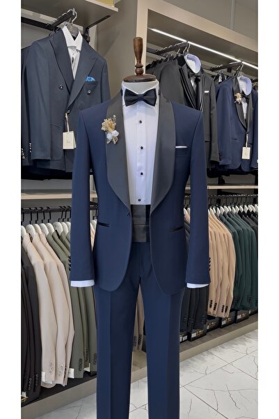LONATOLİA Erkek Premium Smokin Damatlık Şal Yaka İtalyan Stil Ceket Pantolon ...