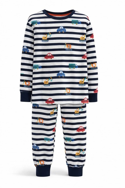 CQCQ Prugasto Vozilo Sa deznom Set pidžama za dečake 100% pamuk