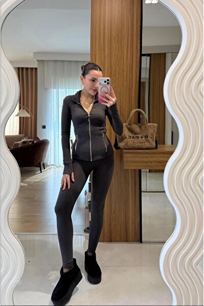 ALVOR Gold Zippered Recovery Tights Sports Set