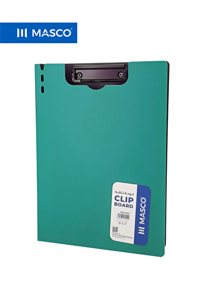 MASCO ملف A4 من الورق المقوى مع مشبك معدني قوي، لون أزرق تركي