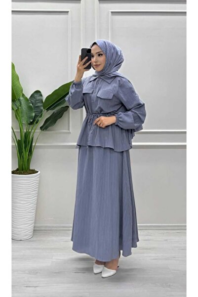 safran tesettur etekli ikili takim