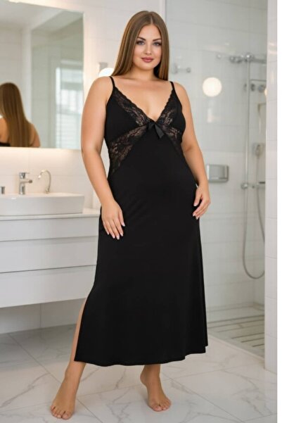 tarzımsüper Women's Plus Size Comfortable Cotton Strap Nightgown