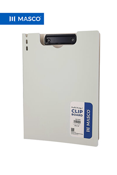 MASCO ملف A4 من الورق المقوى مع مشبك معدني قوي، بيج