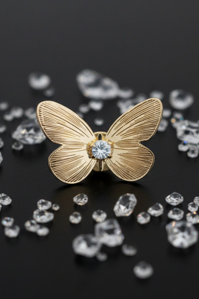 Reoona El Yapımı Kristal Kelebek Düğme Broş, Düğme Kapağı, Kol Düğmesi