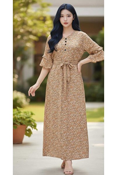 BRK All-over Printed ruffled dress