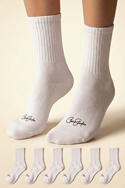The Champ Clothing Unisex Plain White Ribbed Long Socks Chmp Studios Printed ...