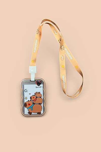 Şehir Online Mağazacılık Transparent Id Badge Holder with Capybara Figure and...