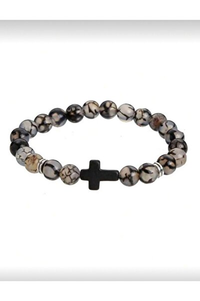 Handmade Bracelet with colored beads and cross