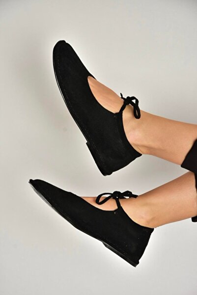 Fox Shoes Y615249502 Pantofi casual de damă din piele intoarsa neagra