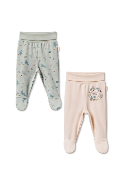 BabyCosy Organic Wear 100% قطن عضوي، طقم سراويل أطفال مكون من قطعتين مع جوارب...