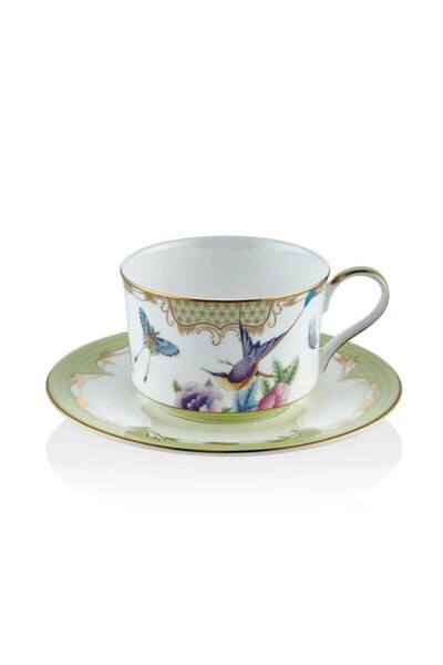 tea delight Papillons Green - Çay Fincanı ve Tabağı