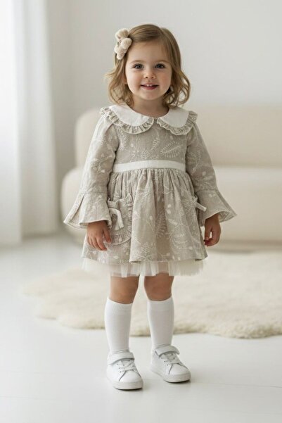 Minigimin Cicileri My Little One's Cicileri Vintage Leaf Patterned Ruffle Col...