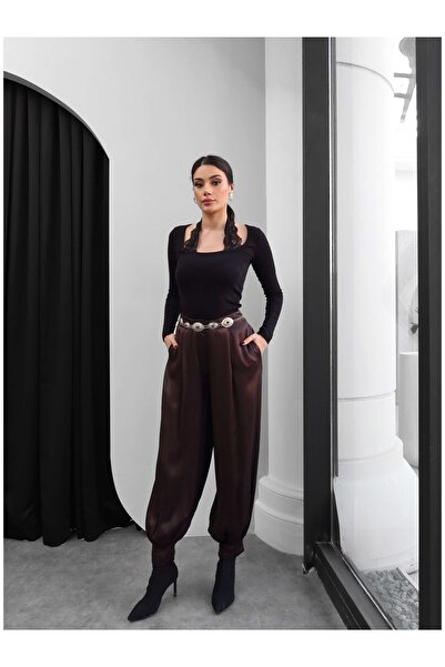 ESRAHELVACI Satin Pleated Shalwar Trousers