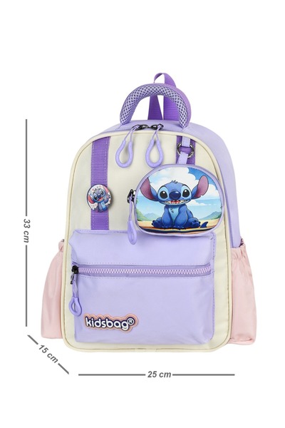 MASTER PACK Jasminel Sırt Destekli Ortopedik Su Geçirmez Stitch Desenli Anaok...