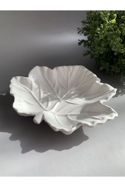 Bilby YAPRAK DESENİNDE DEKORATİF TAŞ TOZU TABAK