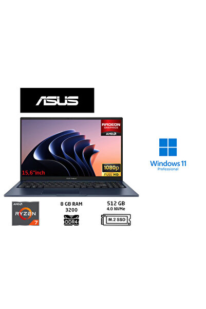 ASUS Vivobook 15 M1502YA-BQ579 AMD Ryzen 7 5825U 8GB 512GB SSD 15.6" W11 PRO