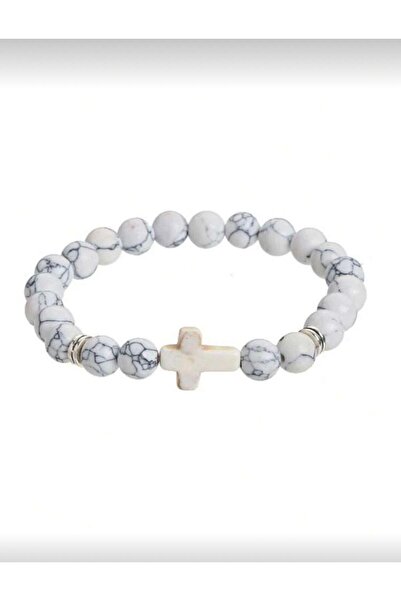 Handmade Bracelet with colored beads and cross