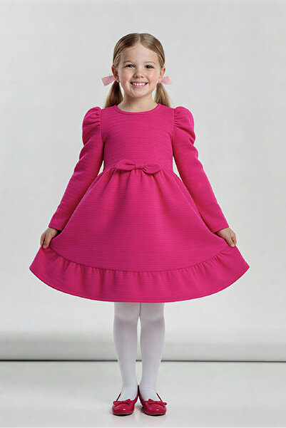 MODANINO Girl's Dress - Padded Shoulders - Bow Detail - Ages 2-10 12530