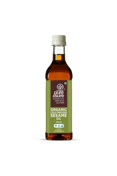 Pure & Sure زيت الفول السوداني العضوي المطحون ٥٠٠ مل