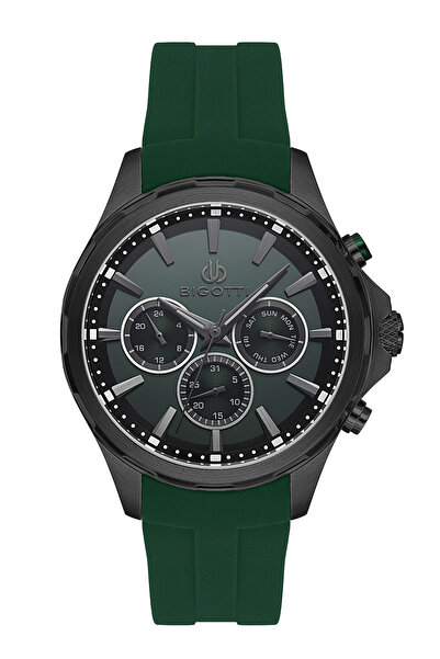 Bigotti Raffinato Dark Green Silicone Band Watch for Men BG.1.10679-2