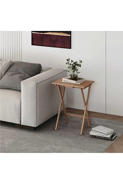 Home Folding table natural color – 47 × 37 × 60 cm