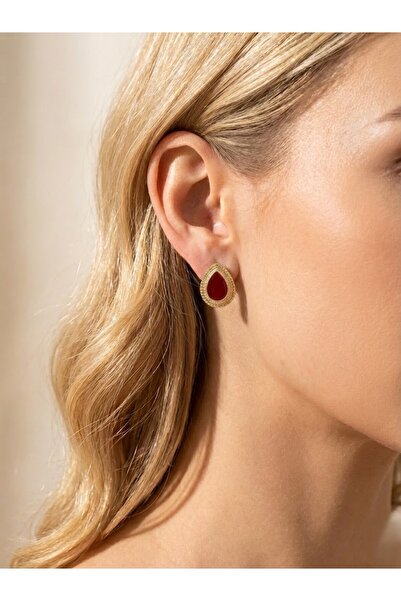 Candy Nuveria Sultan Damlası Altın Kaplama Mineli Küpe