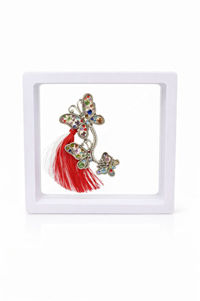 JOLIE Broșă Mărțișor 5 cm, Fluturi cu Cristale