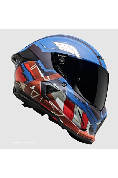 Ruroc Atlas 4.0 Marvel Captain America Full Face Motosiklet Kaskı SM Beden