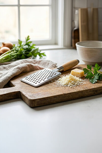 Vadi Stainless Steel Cheese Grater with Wooden Handle Kitchen Grater