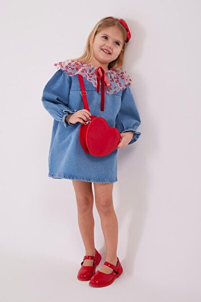 Minigimin Cicileri Miniğimin Cicileri Κοριτσίστικο Φόρεμα Τζιν με Λεπτομέρεια...