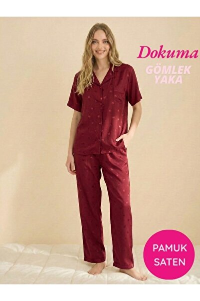 bie's Women's Masculine Front Buttoned Shirt Collar Woven Cotton Satin Chest ...