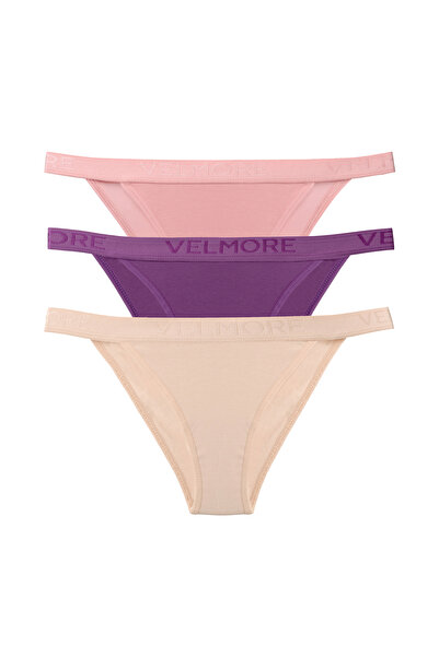 VELMORE Women's 3-Piece Cotton Regular Waist Slip Panties