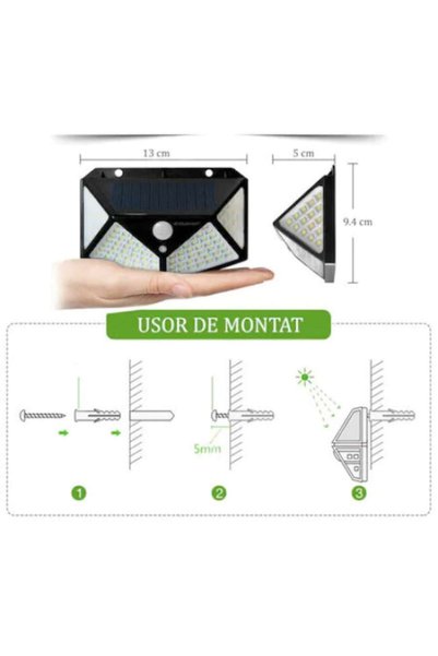 ZoePRO COOL Lampă solară cu 100 LED-uri