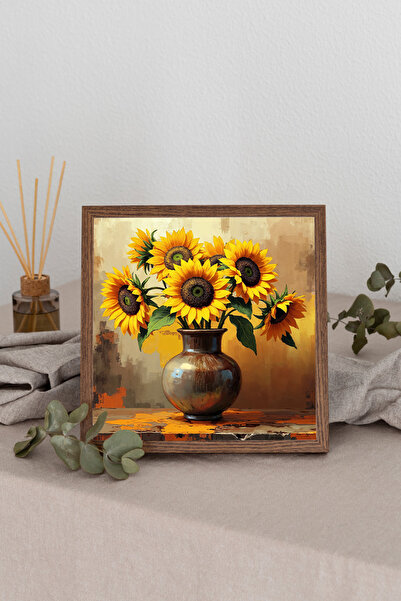 Dekorsiahome Tablou pătrat cu ramă din lemn TK3333