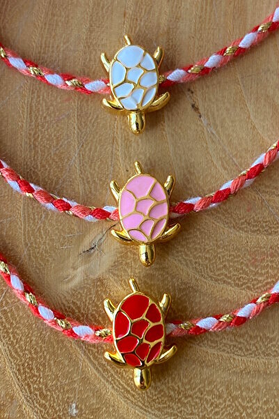 Shepidi 3-Piece Red White Pink Turtle Luxury Glitter Marteniçka Lucky Bracelet