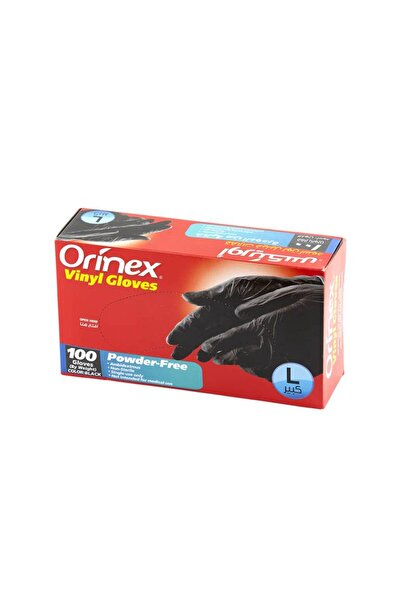 Orinex Powder-Free Gloves Black Large 100 Pieces