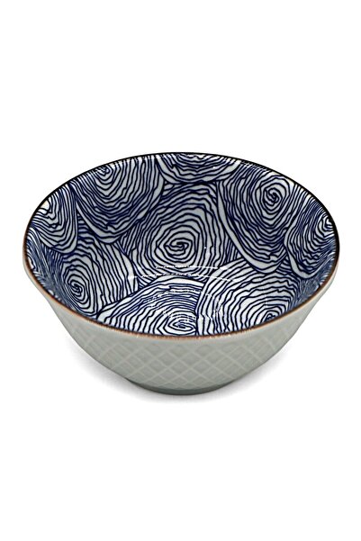 AKDC Ceramic Multi-Purpose Bowl 13×6 cm – White with Blue Floral Artwork