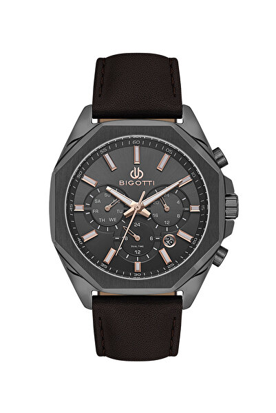 Biggoti Raffinato Dark Brown Genuine Leather Watch for Men BG.1.10686-5