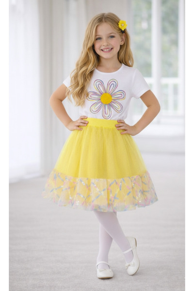 BLACK SWALLOW Girl's 23 April 29 October Show Outfit Floral Patterned T-Shirt...