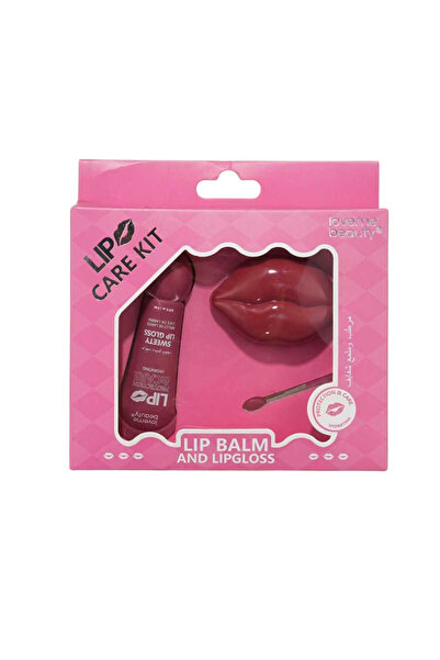 LOVEME BEAUTY طقم الشفاة المميز لون برجوندي: مرطب شفاه أيقوني وملمع سويتي لحم...