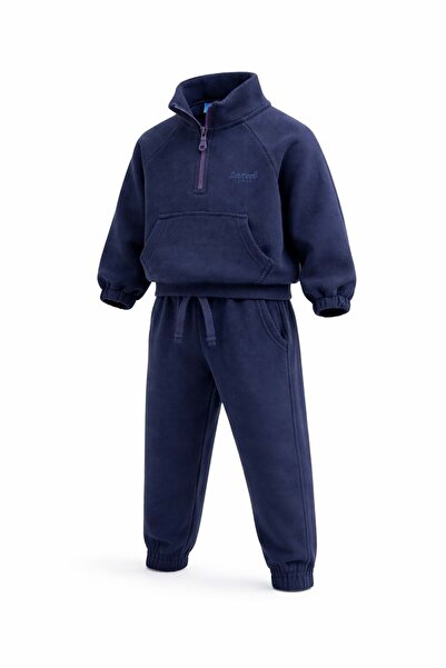 Lolliboomkids Set de top și pantaloni cu guler înalt și tiv tip piqué, culoar...