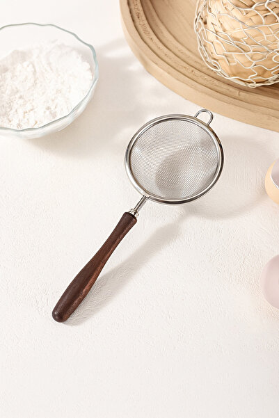 Vadi Stainless Steel Flour Sifter with Wooden Handle Kitchen Sieve