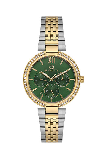 Bigotti ساعة رافيناتو النسائية المصنوعة من الفولاذ المقاوم للصدأ باللونين الف...