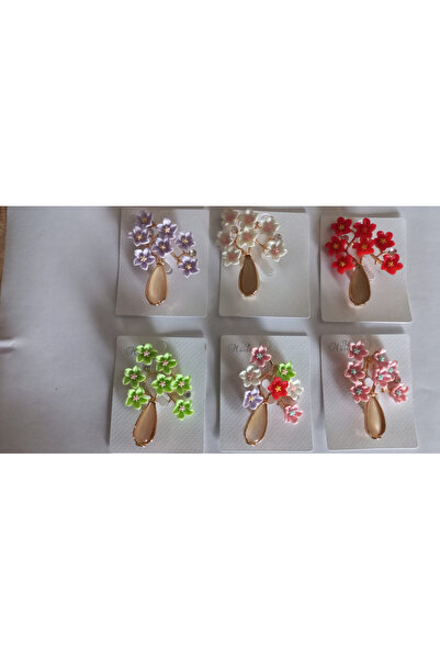Fashion Johny Set of 6 Flower Tree Brooches