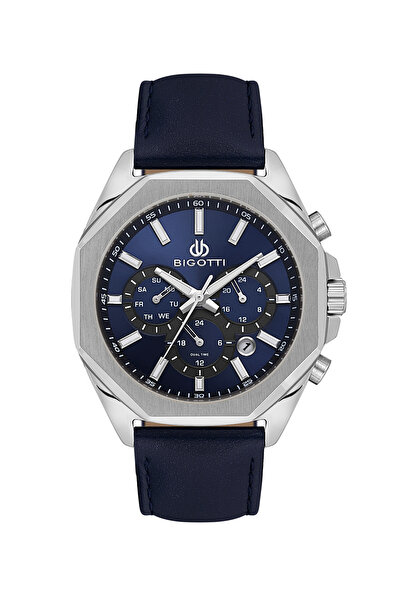 Bigotti Raffinato Dark Blue Genuine Leather Watch for Men BG.1.10686-2