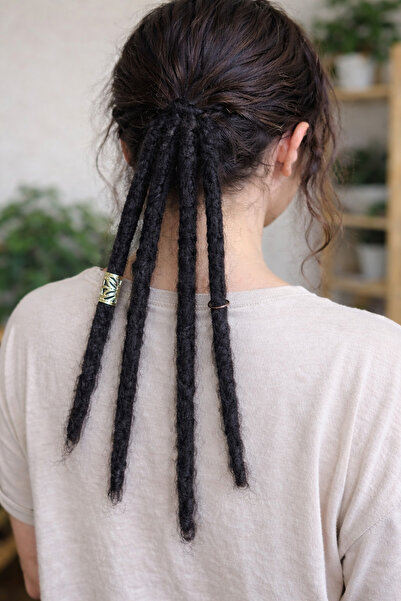 YASEMİN KAPLAN Bohemian Black Rasta Hair – Dreadlock Extension Braid – Festiv...