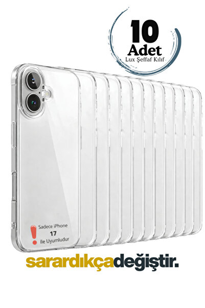 Evax 10 Pieces iPhone 17 Compatible Luxury Series Soft Flexible Transparent S...