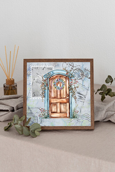 Dekorsiahome Tablou pătrat cu ramă din lemn TK3357